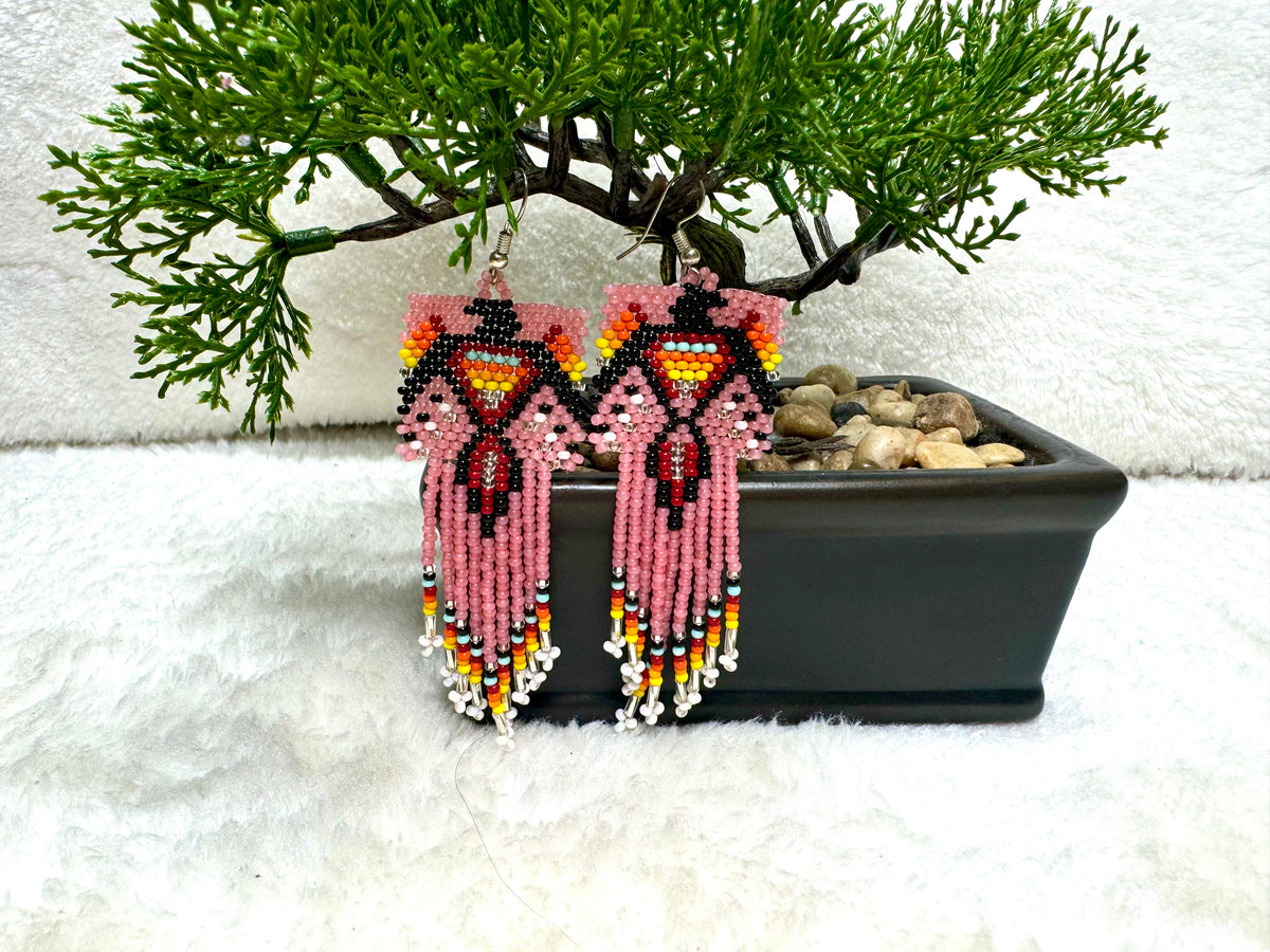 Geometric Eagle Beaded Earrings